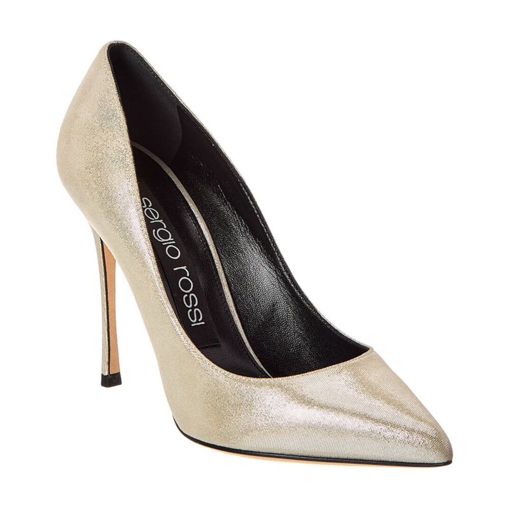 Sergio Rossi Godiva 105 Techno Suede Pump, Silver